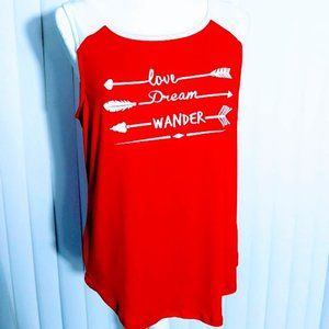 RED TANK TOP*WISHFUL PARK*WOMEN SIZE L